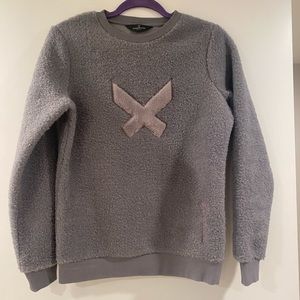 Kingsland crew neck fuzzy sweatshirt